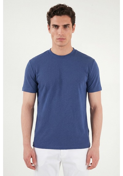 Buratti Pamuklu Bisiklet Yaka Kısa Kollu T Shirt Erkek T Shirt 5904115 İndigo