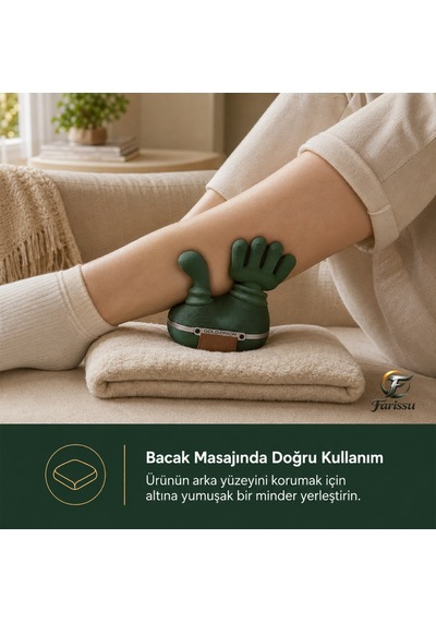 Isıtmalı Ve Yoğurmalı Şarjlı Boyun Omuz Masaj Aleti - Giyilebilir Kablosuz Masaj Cihazı Yeşil