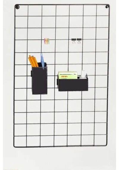 Tel Pano 40x60 Siyah 4 Adet Mini Mandal 2 Adet Çelik Kıskaç Hediyemizdir 40 x 60 CM
