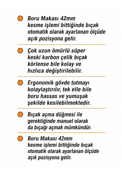Dmax Otomatik Boru Makası 42 Mm Profesyonel Pvc Boru Makası
