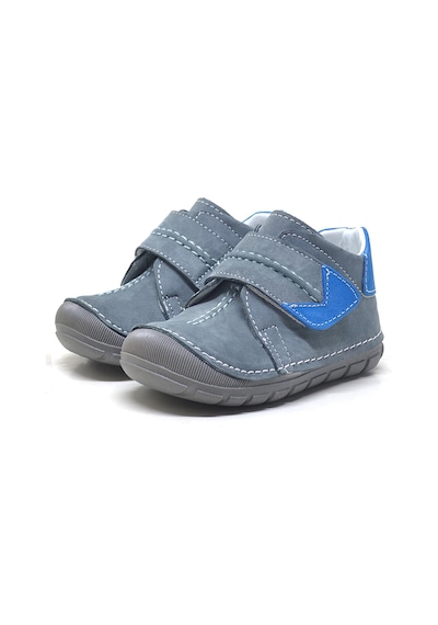 Rakerplus Popeye Hakiki Deri Gri Mavi İlk Adım Unisex Bebek Ayakkabısı Gri