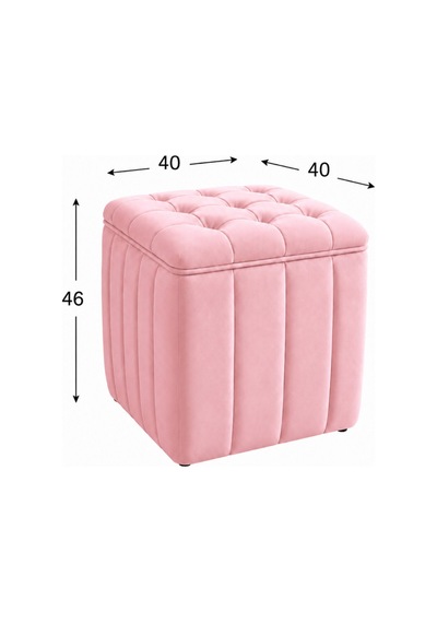 Kapitoneli Dilimli Modern Kare Puf Ayak Dinlendirme Taburesi Dekoratif Ve Rahat Yüksek Kalite Pembe - 844681895 Pembe