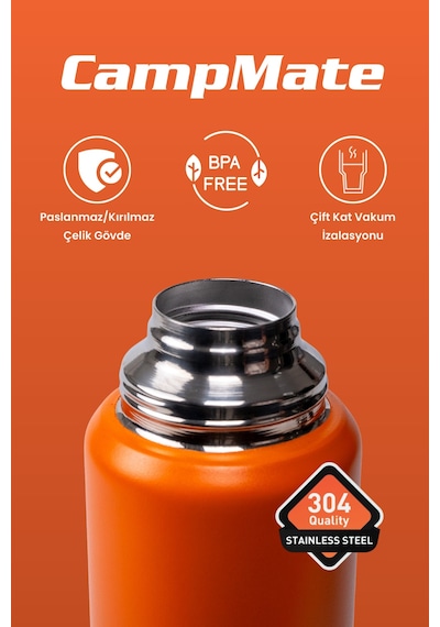 Cooker Campmate 1.5 Litre Paslanmaz Çelik Termos Ckr2085 Turuncu