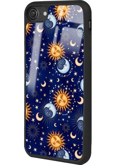 Apple Uyumlu iPhone 7 - 8 Ay Güneş Pijama Tasarımlı Glossy Telefon Kılıfı Çok Renkli