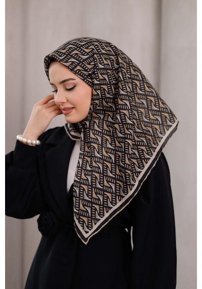 Mimiyum D S Model Soft Eşarp Siyah Bej