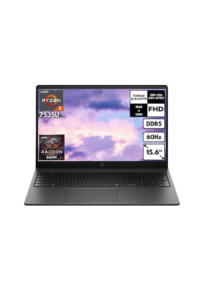 Hp 255R G10 D30M3ETHMF93 R5-7535U 64 GB 4 TB SSD RX660M 15.6" W10H Dizüstü Bilgisayar