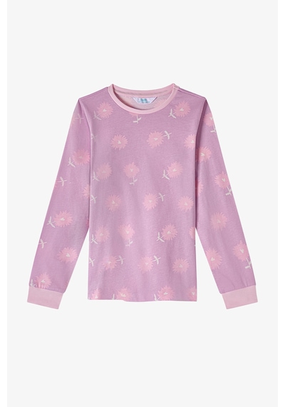 Penti Kız Çocuk Pembe Love&peace Pamuklu Uzun Kollu 2li Pijama Takımı