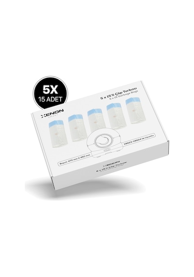 Xenon Smart Otomatik Kedi Tuvaleti Çöp Poşeti | 75 Adet, X8623, X8624 ve X8620 Uyumlu Yedek Atık Poşeti (X8779)