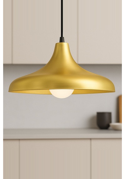 Aura Metal Tekli Gold Sarkıt Avize Retro Rustik Salon Avize