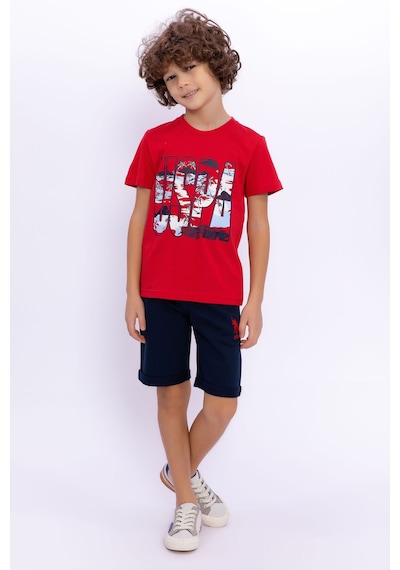 U.S. Polo Assn. Erkek Çocuk Kırmızı Bermuda Takım Us1015-c-v-4 Kırmızı