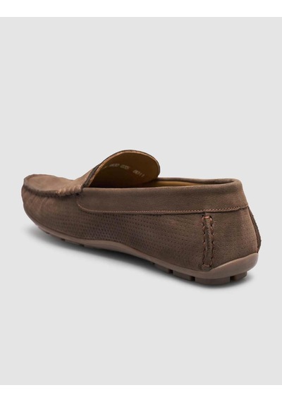 Cabani Hakiki Deri Kahverengi Yazlık Erkek Loafer Ayakkabı Kahverengi