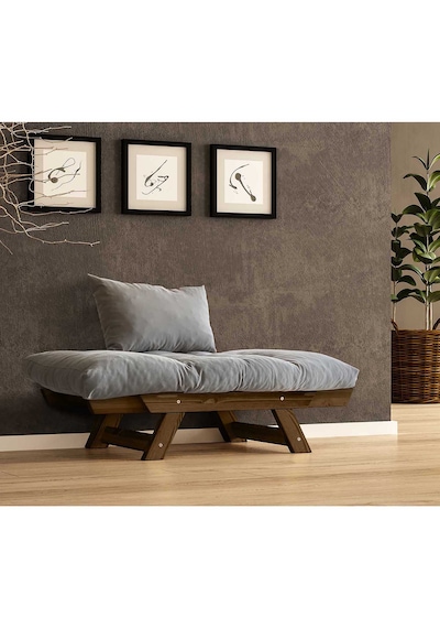 Woodesk Adalar Masif Ceviz-gri Renk Berjer Cpt8133-140