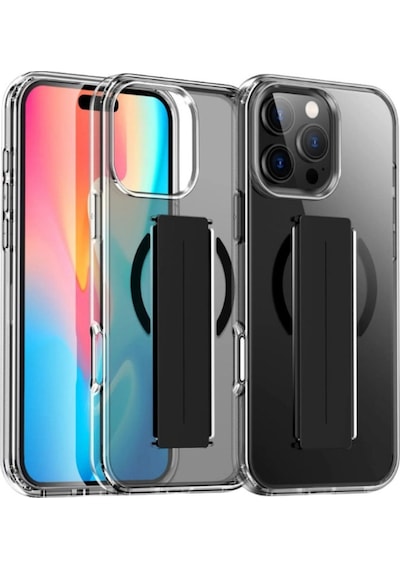 Joko Apple Uyumlu iPhone 16 Pro Max Kılıf Alfa Magsafe Standlı Kapak - Siyah Siyah