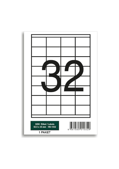 Herboy Hb-1032 52,5 X 35 Mm A4 Laser Etiket 100 Adet