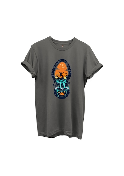 Balıkçılık Ve Macera Tema Baskılı %100 Pamuk Regular Fit Bisiklet Yaka Unisex T-shirt Gri Balıkçılık Ve Macera Tema Baskılı %100 Pamuk Regular Fit Bisiklet Yaka Unisex T-shirt Gri