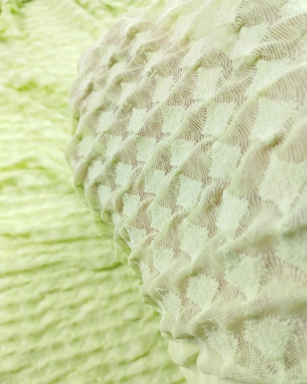 Waffle Jarse Açık Yeşil Renkte Tek En En 90 Cm X Boy 285 Cm -3035