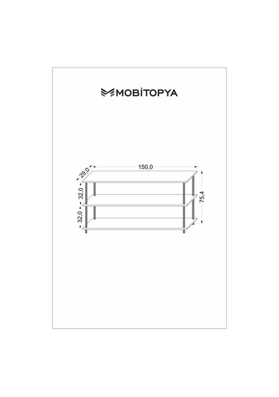 Çevir Kur Antrasit Bd 150 Cm Raflı Konsol 150 75 29 Cm Antrasit