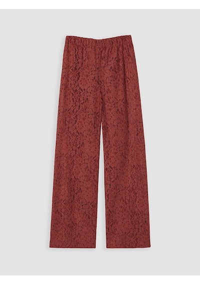 Lcw Everyday Bordo Beli Lastikli Dantelli Kadın Pantolon