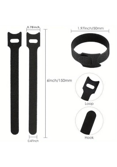 Cırt Cırtlı Kablo Düzenleyici 10 Lu Set 15 Cm Çok Amaçlı Kablo Toplayıcı