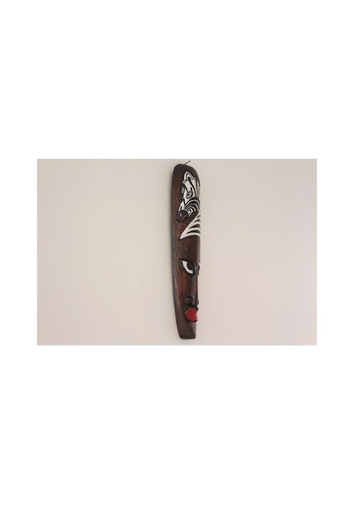 Ahşap Otantik Mask Zebra 50cm Duvar Süsü Dekoratif Maske