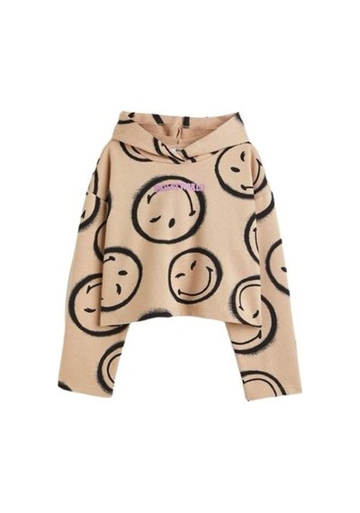 Smile Kapüşonlu Kız Çocuk Sweatshirt 001