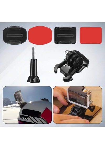 Gopro İçin Kask Tutucu 20 Yapışkan Ped, 3m Yapıştırıcı, Düz Ve Kavisli Tutucular, Gopro Hero 12-3 Aksiyon K Diğer