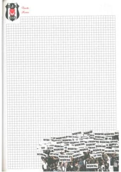Beşişktaş A4 96 Yp kareli karon Kapak defter 70 gr.