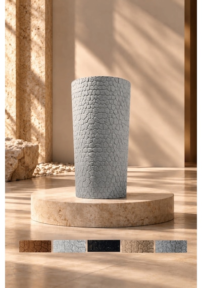 Bostann Dekoratif Saksı - Petra 120 - 80l - Gri
