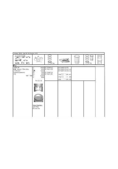 GOETZE ISS 87-70221-STD Piston 84.00Mm E30 E36 318I E34 518I 87-90 M40B18E