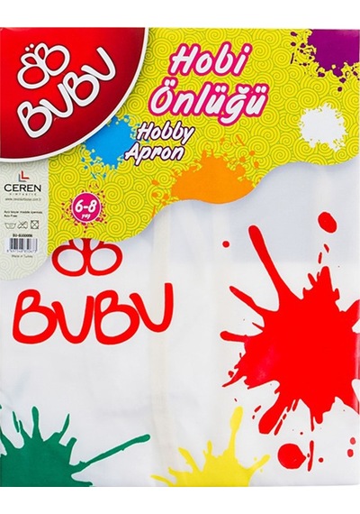 Bu-bu Boyama Önlüğü 6-8 Yaş Su Geçirmez Bubu00006 Çok Renkli