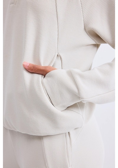 Defacto Yarım Fermuarlı Dik Yaka Waffle Sporcu Basic Sweatshirt I3631ax26aubg721 Bej-bg721