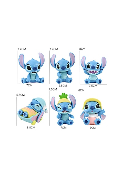 Stitch Mini Koleksiyon Figürü Pvc Dekoratif Figür Rastgele 1 Adet