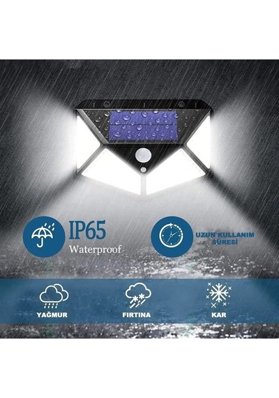 100 Led Dış Mekan Solar Aydınlatma Fotoselli Solar Lamba Hareket Sensörlü 66703714