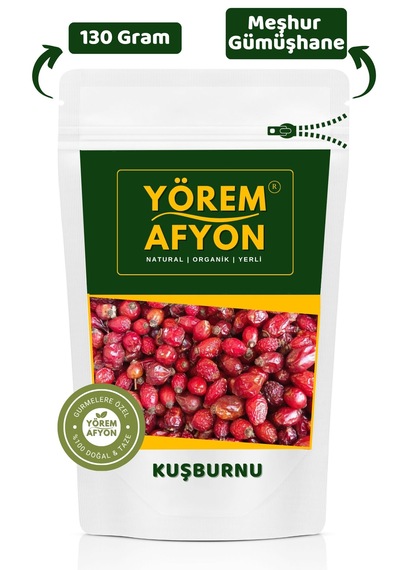 Yörem Afyon Meşhur Gümüşhane Yöresinden Doğal Dal Kurusu Kuşburnu, Yabangülü Rosa Canina 130gr.
