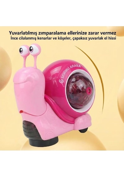Hareketli Işıklı Müzikli Salyangoz Oyuncak - Bebek Emekleme Yardımcısı Eğitici Yürüyen Salyangoz Hayvanlar