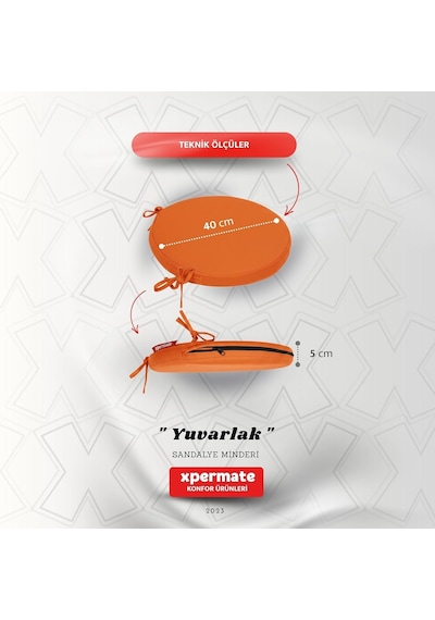Xpermate Yuvarlak Sandalye Minderi Bağcıklı Yıkanabilir Sünger Minder Su Yağ İtici Mutfak Balkon Bahçe Tabure Mi Diğer