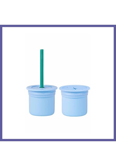 Bezos Ham+hüp Pipetli Silikon Bardak Seti Mineral Blue / Aqua Green Renk: Mineral Blue / Aqua Green Nıda
