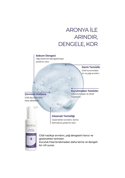 Royéva Gözenek Temizleyici ve Sebum Dengeleyici Arındırıcı Yüz Temizleme Jeli 150 ML