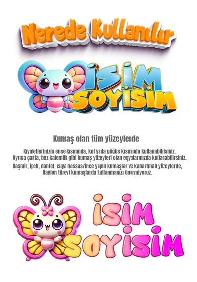 Kıyafet Etiketi - Okul Kıyafet Kumaş Etiketi Kreş Anaokulu İlkokul Kıyafet Kumaş Etiketi Set21 Karışık