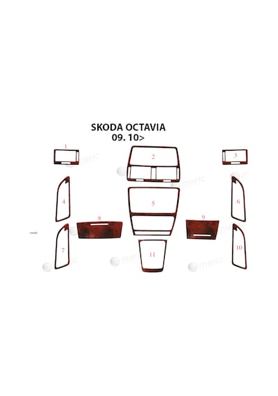 Skoda Octavia Piano Black Kaplama 2009 11 Parça Maun