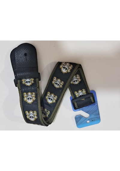 Capella Cp106 Gitar Askısı Kuru Kafa Desenli Deri Başlıklı