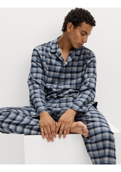 Marks & Spencer Ekose Pijama Takımı T07007631 Mavi Mix