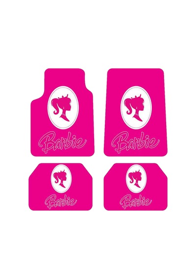 Oem Barbie Tasarımlı Dijital Baskılı Pembe 4 Parça Üniversal Halı Paspas Seti