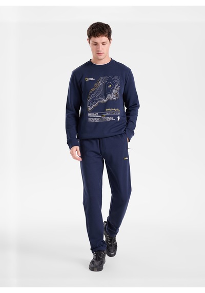 National Geographic Lacivert Erkek Relaxed Baskılı Sweatshirt N6wm-swt4094