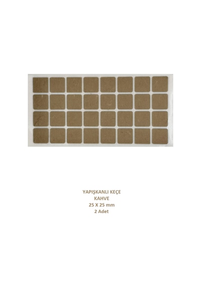 Zemin Koruyucu, 25x25 mm Keçe, Kahve (2 Adet)