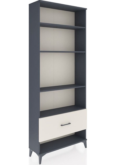 Arges Dolap 4 Raflı Tek Çekmeceli 88x30x221 Antrasit-aytaşı Antrasit