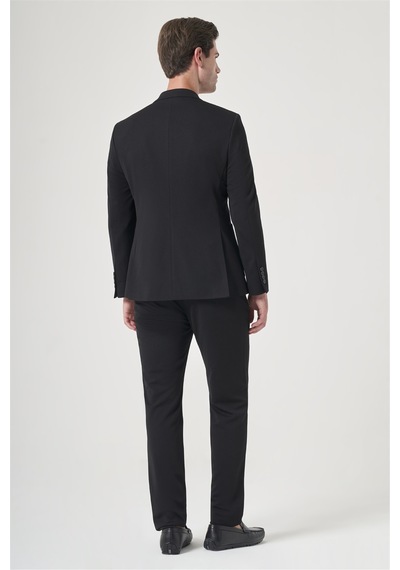 İmza Siyah Mono Yaka 6 Drop Slim Fit Beli Lastikli Takım Elbise 1001260194