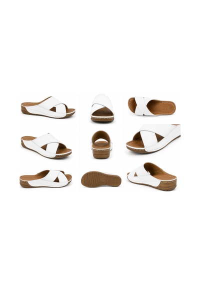 N Napa Shoe Np.312.beyaz Deri Terlik