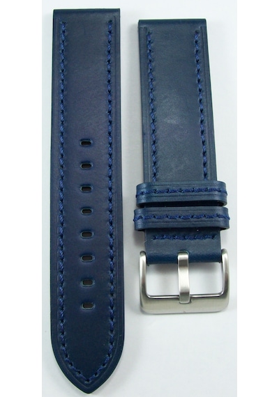 Bizon Lacivert Gerçek Deri Saat Kordonu 20mm Spor Saat Kayışı