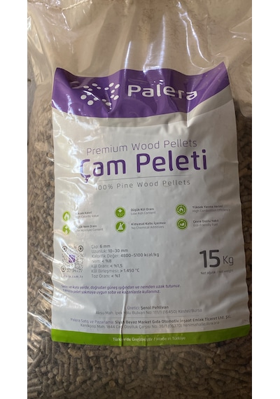 A1 Kalite %100 Çam Peleti Yüksek Yanma Enerjisine Sahip Odun Peleti 15 Kg Şeffaf Poşet